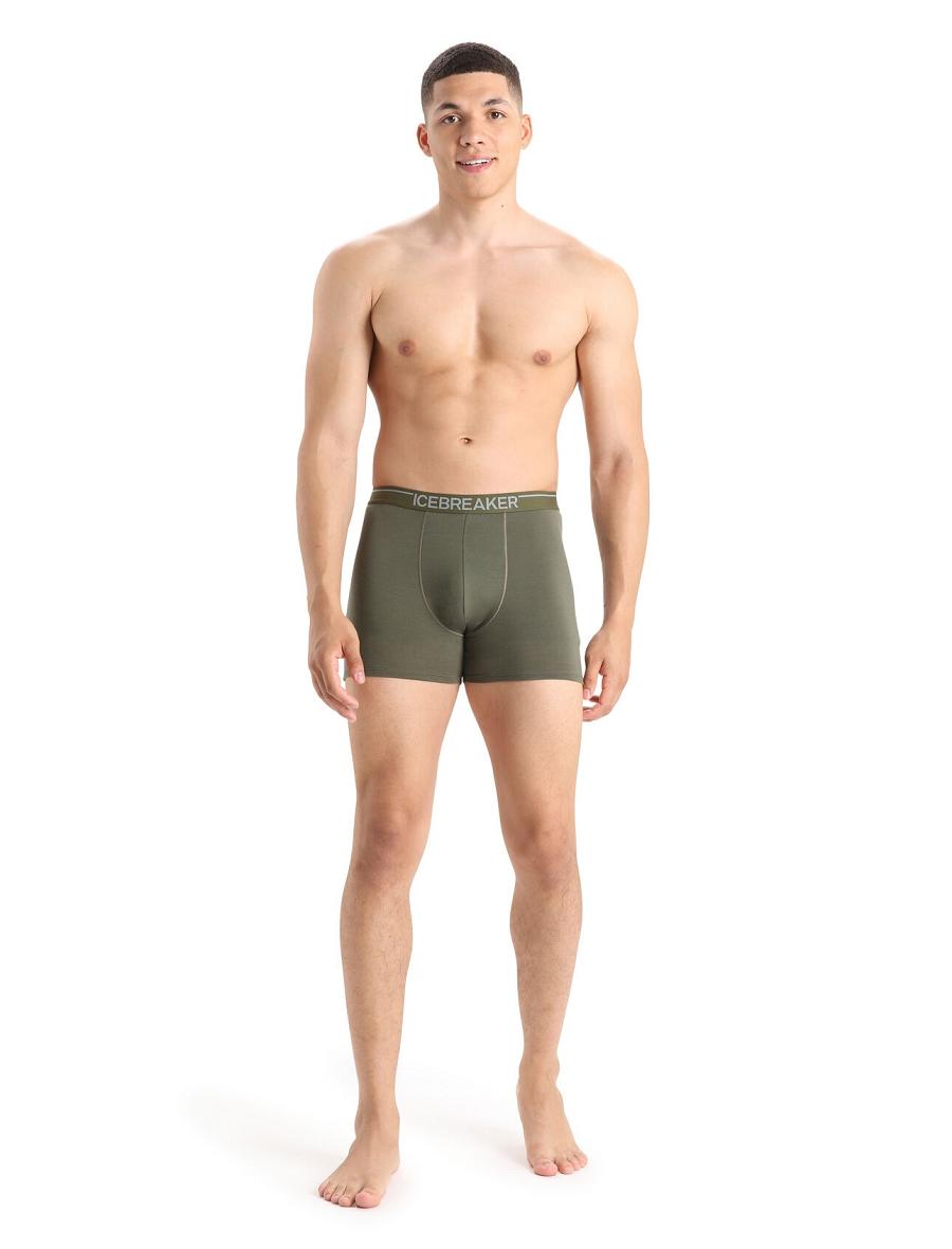 Bielizny Icebreaker Merino Anatomica Boxers Męskie Oliwkowe | PL 1634ZUTG